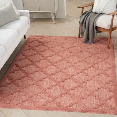 Ashley Nourison Home Easy Care 6' X 9' Coral/orange Modern Indoor/outdoor Rug