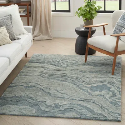 Ashley Nourison Home Graceful Area Rug 4' X 6' In Blue
