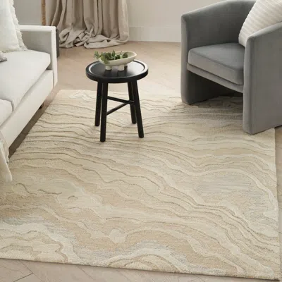Ashley Nourison Home Graceful Area Rug 5' X 7' In Beige
