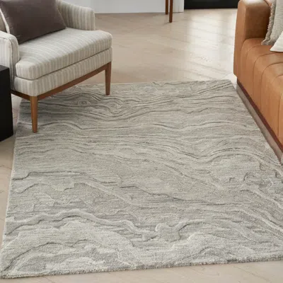 Ashley Nourison Home Graceful Area Rug 5' X 7' In Gray