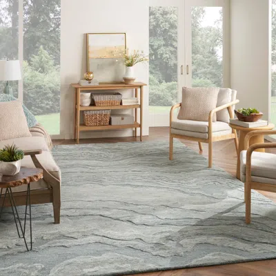 Ashley Nourison Home Graceful Area Rug 8' X 10' In Blue