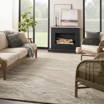 Ashley Nourison Home Graceful Area Rug 9' X 12' In Gray