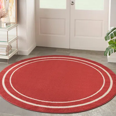 Ashley Nourison Home Indoor/outdoor Essentials Area Rug In Brick/ivory