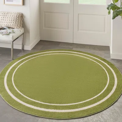 Ashley Nourison Home Indoor/outdoor Essentials Area Rug In Green/ivory