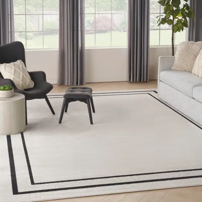 Ashley Nourison Home Indoor/outdoor Essentials Area Rug In Ivory/black