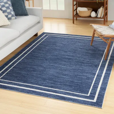 Ashley Nourison Home Indoor/outdoor Essentials Area Rug In Navy/ivory