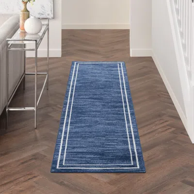 Ashley Nourison Home Indoor/outdoor Essentials Area Rug In Navy/ivory