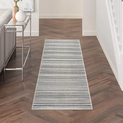 Ashley Nourison Home Key Largo 4' X 6' Dark Grey Contemporary Indoor/outdoor Rug In Dark Gray