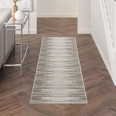 Ashley Nourison Home Key Largo 4' X 6' Lt Grey Contemporary Indoor/outdoor Rug In Light Gray