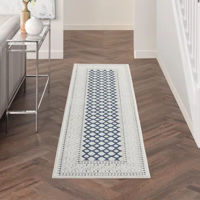 Ashley Nourison Home Key Largo 7'10" X 9'10" Blue Transitional Indoor/outdoor Rug