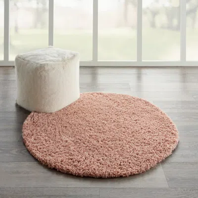 Ashley Nourison Home Malibu Shag 3'11" X 5'11" Dark Grey Indoor Rug In Blush