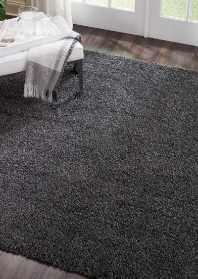 Ashley Nourison Home Malibu Shag 3'11" X 5'11" Dark Grey Indoor Rug In Dark Gray
