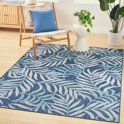 Ashley Nourison Home Tropical Indoor/outdoor 6' X 9' Area Rug In Navy