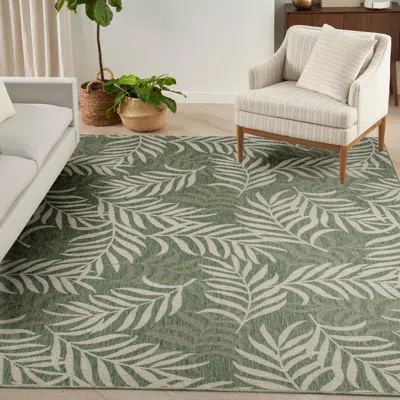 Ashley Nourison Home Tropical Indoor/outdoor 8' X 10' Area Rug In Green/ivory