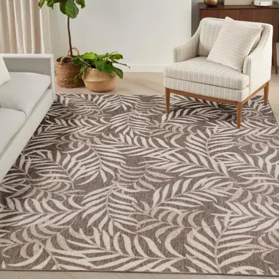 Ashley Nourison Home Tropical Indoor/outdoor 9' X 12' Area Rug In Mocha