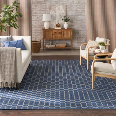 Ashley Nourison Home Twist Reversible Indoor/outdoor 9' X 12' Area Rug In Blue