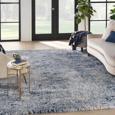 Ashley Nourison Home Waves Dreamy Shag Rug In Light Blue