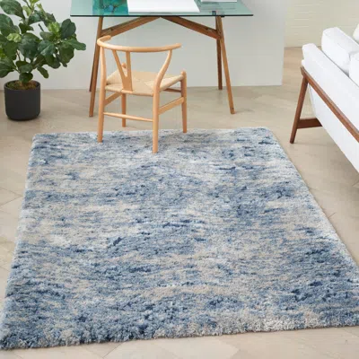 Ashley Nourison Home Waves Dreamy Shag Rug In Light Blue