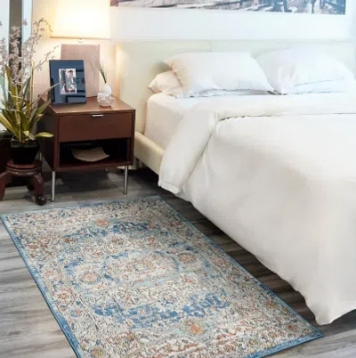 Ashley Nourison Quarry 3' X 5' Ivory Blue Vintage Indoor Rug