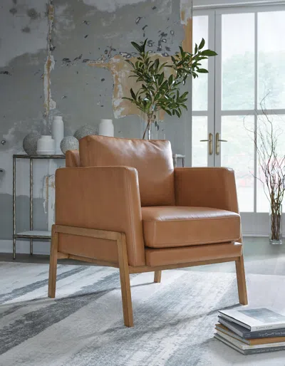 Ashley Numund Accent Chair In Caramel