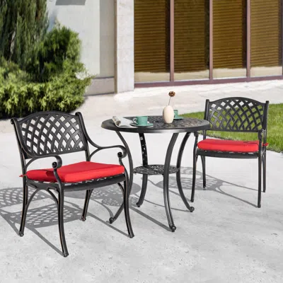 Ashley Nuu Garden 3-piece Outdoor Bistro Set In Black