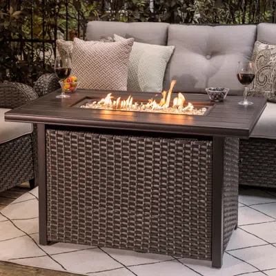 Ashley Nuu Garden Outdoor 43" Fire Pit Table In Brown