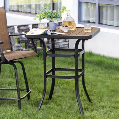 Ashley Nuu Garden Outdoor Bar Table In Brown