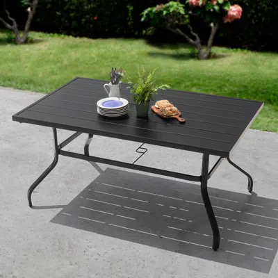 Ashley Nuu Garden Outdoor Dining Table In Black