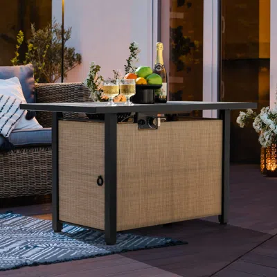 Ashley Nuu Garden Outdoor Propane Fire Pit Table In Beige
