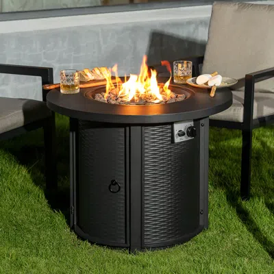 Ashley Nuu Garden Outdoor Round Fire Pit In Black