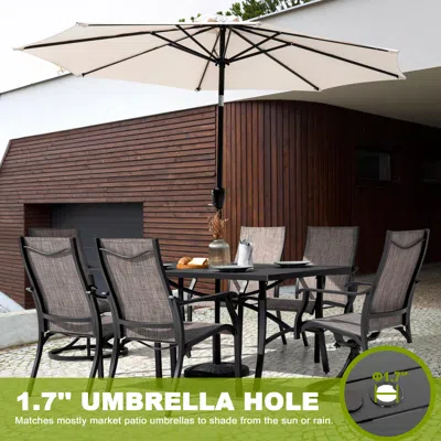 Ashley Nuu Garden Patio Dining Set Of 6 In Gray/black