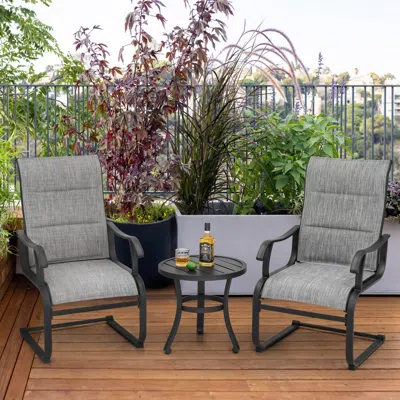 Ashley Nuu Garden Side Table And 2 Chairs In Gray