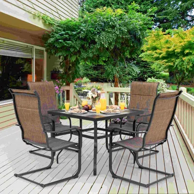 Ashley Nuu Garden Solstice Outdoor Dining Table And 4 Chairs In Brown
