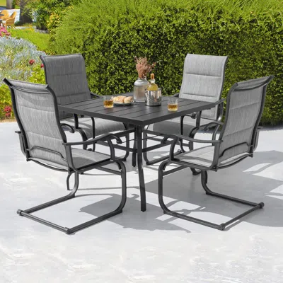 Ashley Nuu Garden Solstice Outdoor Dining Table And 4 Chairs In Gray