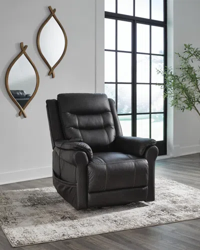 Ashley Oatman Power Lift Recliner In Carbon