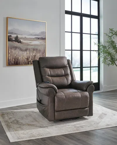 Ashley Oatman Power Lift Recliner In Umber