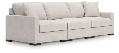 Ashley Omaha By  3-piece Modular Next-gen Nuvella™ Performance Fabric Sofa In Stone