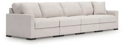 Ashley Omaha By  4-piece Modular Next-gen Nuvella™ Performance Fabric Sectional Sofa In Stone