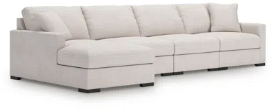 Ashley Omaha By  4-piece Modular Next-gen Nuvella™ Performance Fabric Sectional With Chaise In Stone