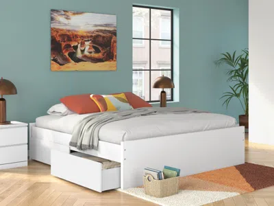 Ashley Onita King Platform Bed With 1 Side Storage In White