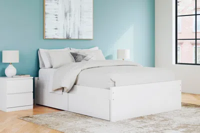Ashley Onita Queen Platform Bed With 1 Side Storage In White