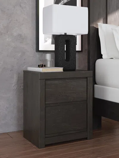 Ashley Parlayon 23" 2 Drawer Charging Nightstand In Charcoal