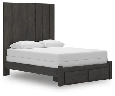 Ashley Parlayon Queen Panel Storage Bed In Charcoal