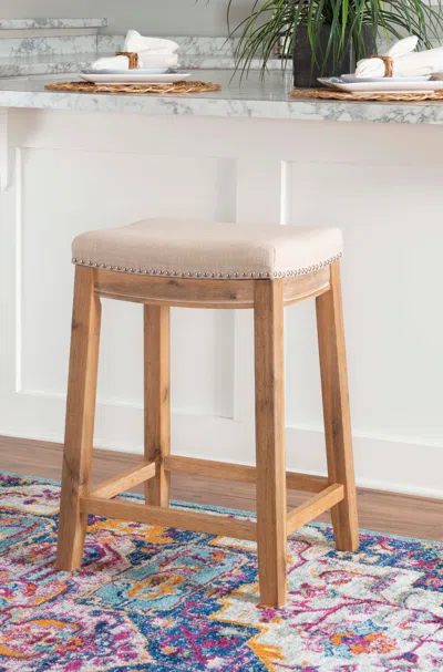 Ashley Perry Counter Height Bar Stool In Rustic Brown