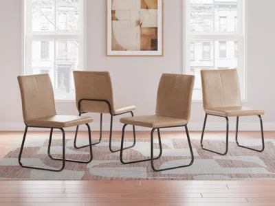 Ashley Pharwynn Dining Chair Leather In Toast