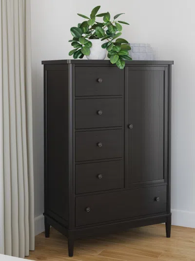 Ashley Portdown 5 Drawer Chest Of Drawers In Black