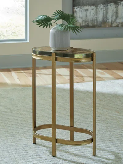 Ashley Porterville Accent Table In Gold Finish