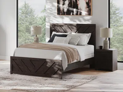 Ashley Prendonea Queen Panel Bed In Charcoal