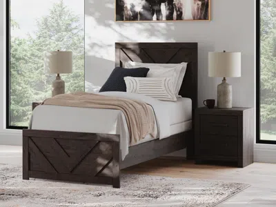 Ashley Prendonea Twin Panel Bed In Charcoal