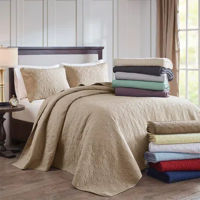 Ashley Quebec King Reversible Bedspread Set In Purple